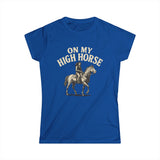 On My High Horse Softstyle Tee in Royal Blue Color | Pretty & Petty | Pretty and Petty