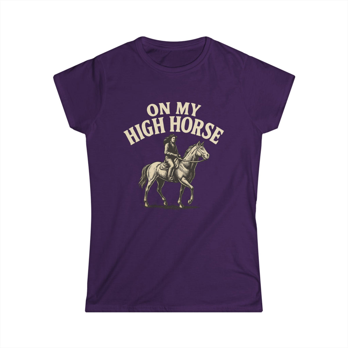 On My High Horse Softstyle Tee in Purple Color | Pretty & Petty | Pretty and Petty