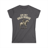 On My High Horse Softstyle Tee in Charcoal Color | Pretty & Petty | Pretty and Petty