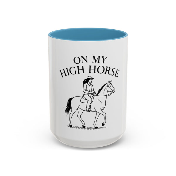 On My High Horse Coffee Mug in Blue Color | Pretty & Petty | Pretty and Petty