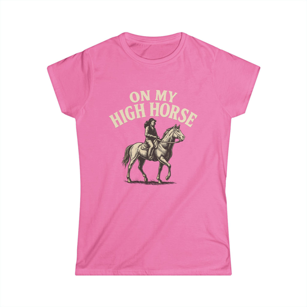 On My High Horse Softstyle Tee in Pink Color | Pretty & Petty | Pretty and Petty