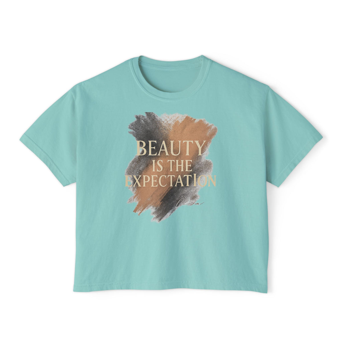 Beauty Is the Expectation Boxy Tee in Mint Color | Pretty & Petty | Pretty and Petty