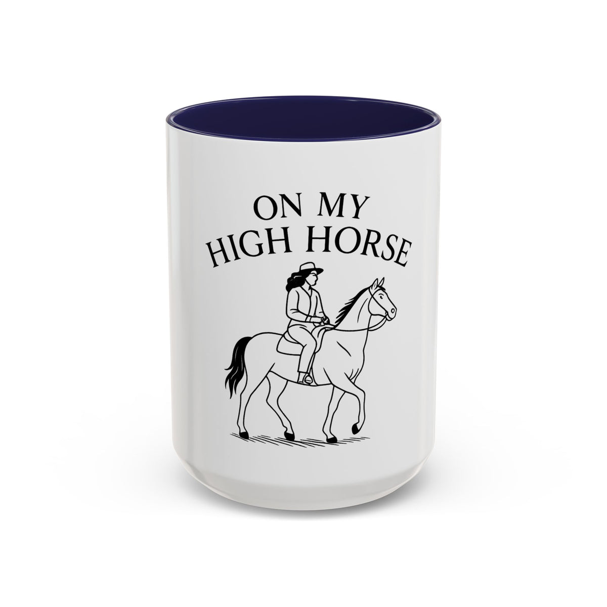 On My High Horse Coffee Mug in Navy Color | Pretty & Petty | Pretty and Petty