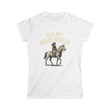 On My High Horse Softstyle Tee in White Color | Pretty & Petty | Pretty and Petty
