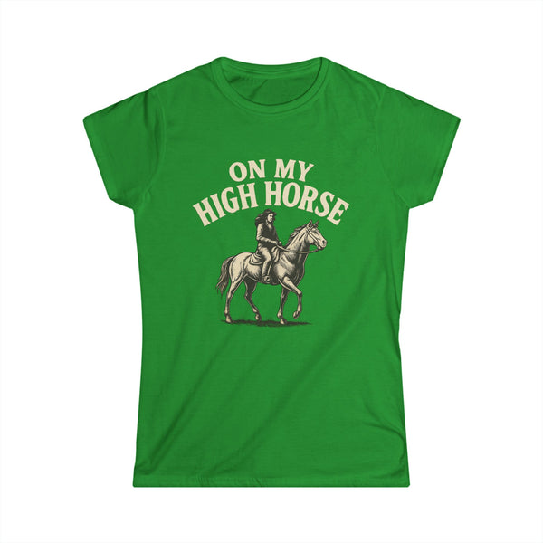 On My High Horse Softstyle Tee in Irish Green Color | Pretty & Petty | Pretty and Petty