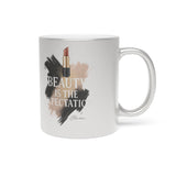 Beauty Is The Expectation Metallic Mug in Silver Color | Pretty & Petty| Pretty and Petty