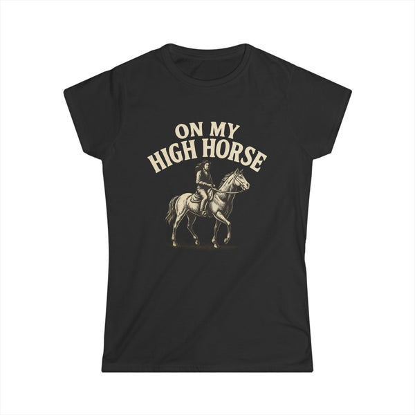 On My High Horse Softstyle Tee in Black Color | Pretty & Petty | Pretty and Petty