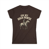 On My High Horse Softstyle Tee in Brown Color | Pretty & Petty | Pretty and Petty