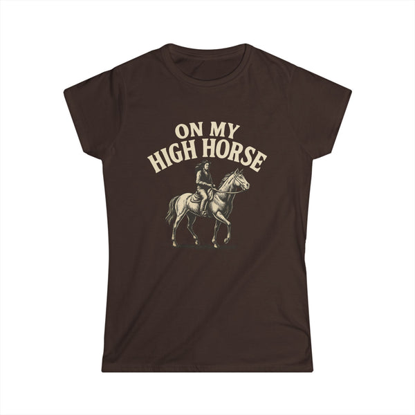 On My High Horse Softstyle Tee in Brown Color | Pretty & Petty | Pretty and Petty