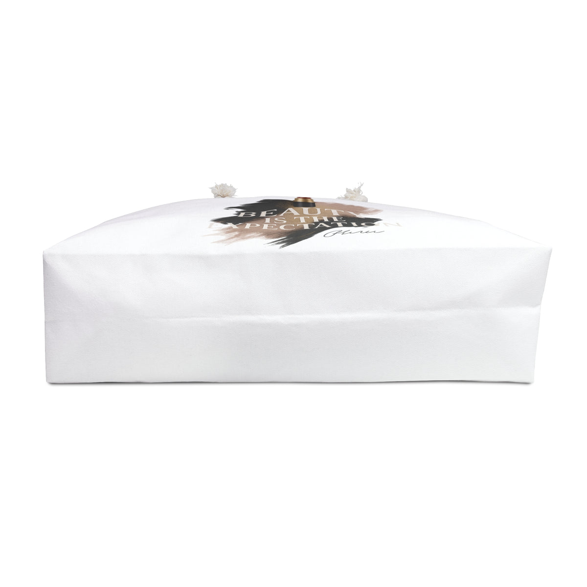 Beauty Is The Expectation Weekender Bag in White Color | Pretty & Petty | Pretty and Petty