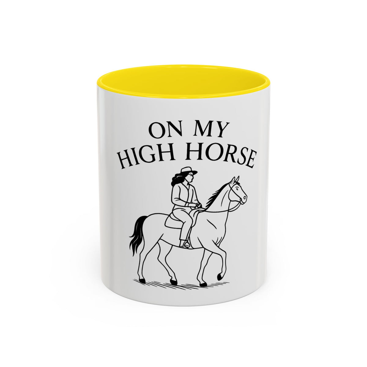 On My High Horse Coffee Mug in Yellow Color | Pretty & Petty | Pretty and Petty