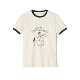 On My High Horse Tee in Natural Color with Black Lines | Pretty & Petty | Pretty and Petty