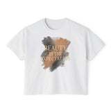 Beauty Is the Expectation Boxy Tee in White Color | Pretty & Petty | Pretty and Petty